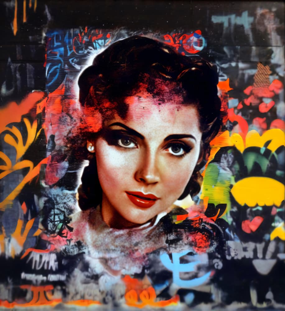 Vibrant Woman Street Art by Cicero Spin — canvas wall art