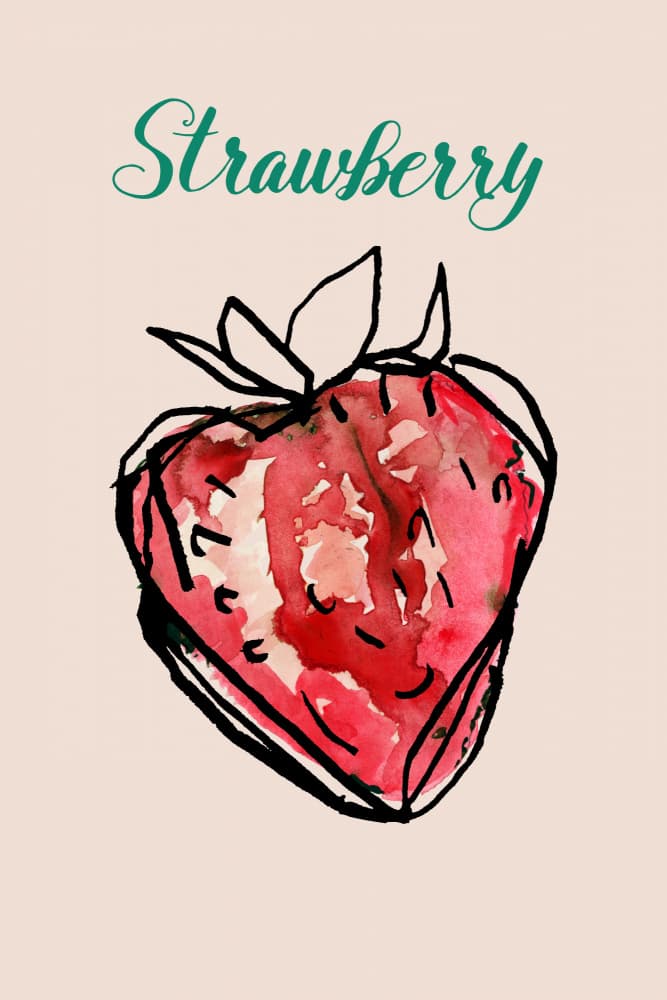 Fresh Strawberry Watercolor