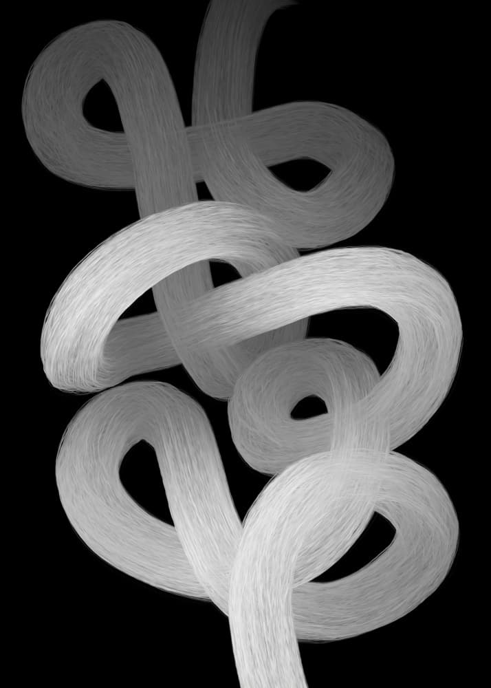 White Abstract Loops by Cesare Bellassai Art — canvas wall art