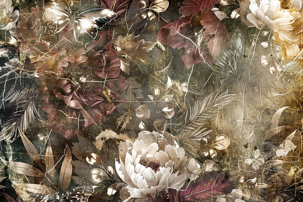 Dark Vintage Floral by Rafal Kulik — canvas wall art