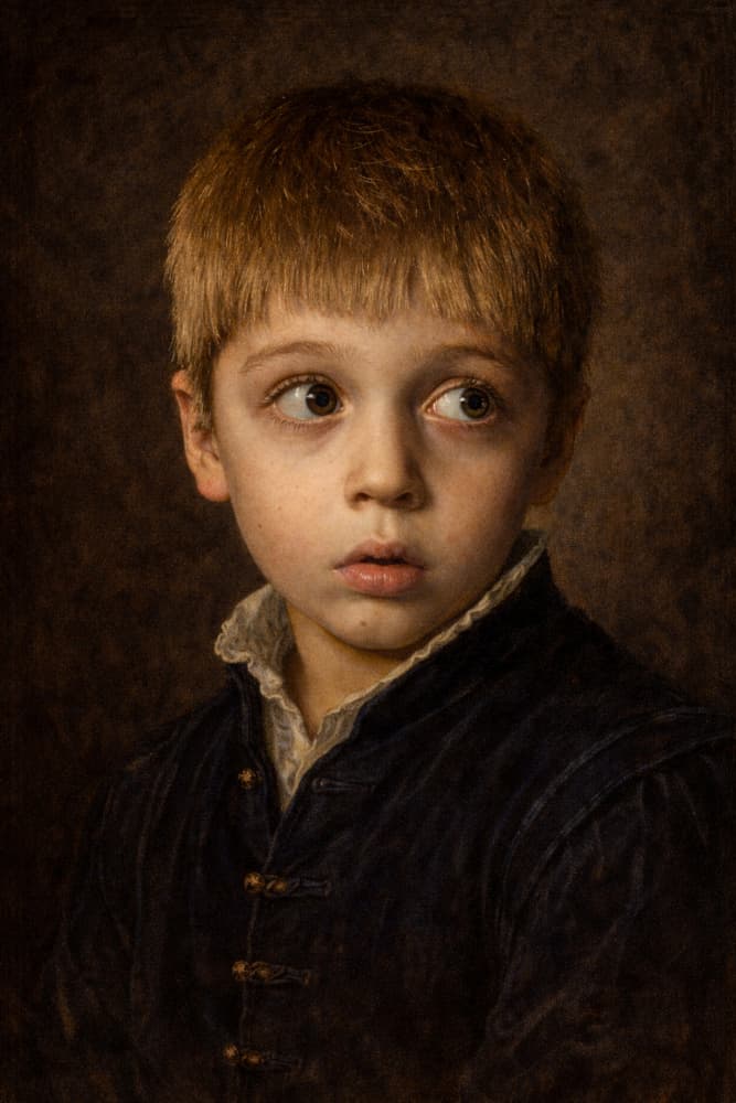 Pensive Young Boy by Leonid Yermoshkin — canvas wall art