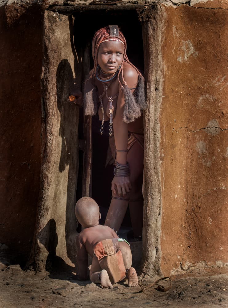 Himba Mother and Child by Jie Cheng — canvas wall art