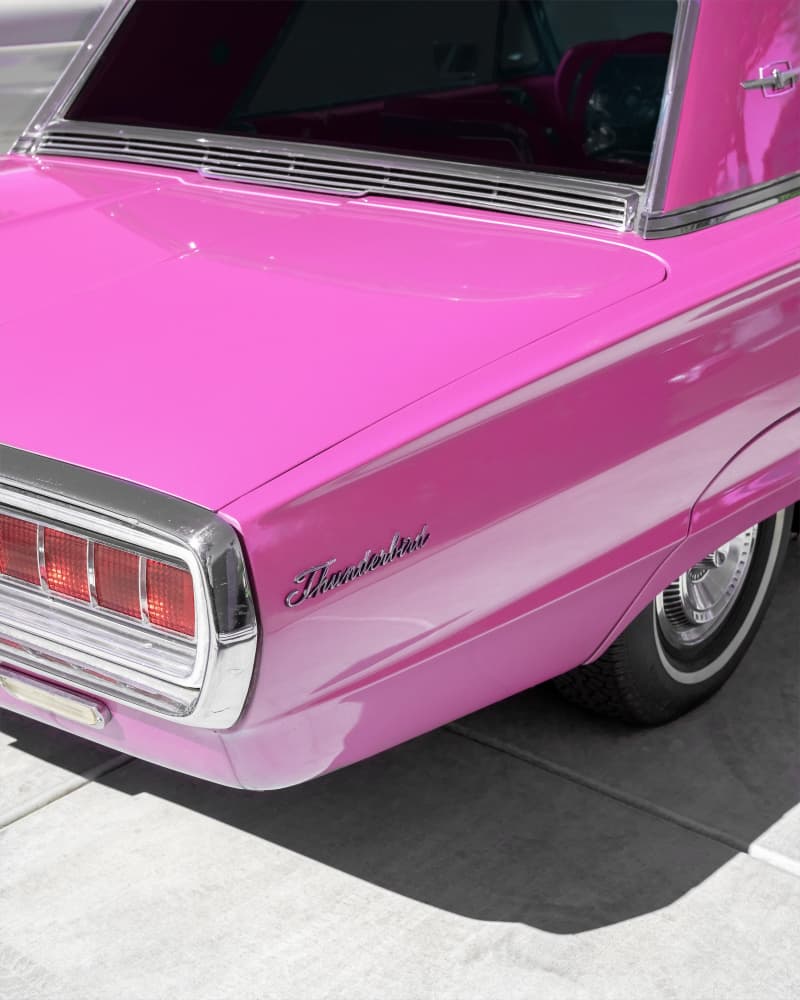 Vintage Pink 1965 Thunderbird by Tom Windeknecht — canvas wall art