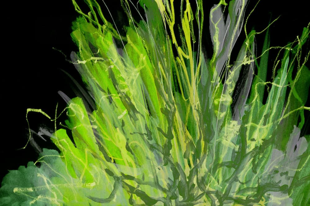 Vibrant Green Abstract by Lori Ann Folz — canvas wall art