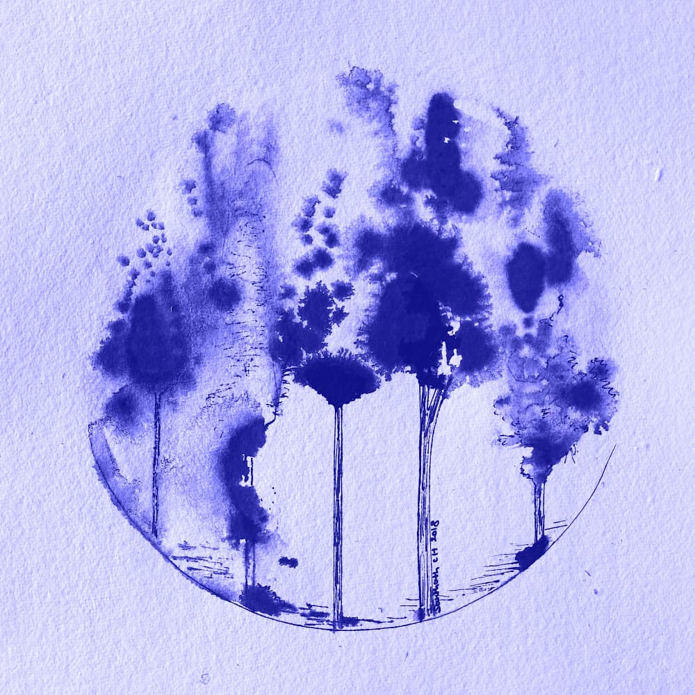 Blue Forest Circle by Santhosh ch — canvas wall art