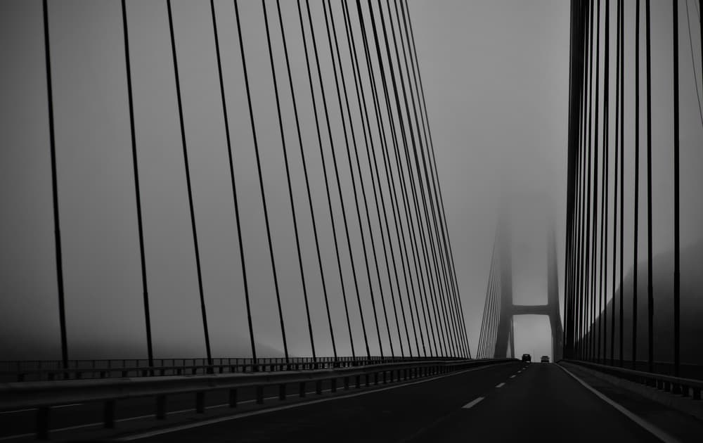 Foggy Bridge Crossing by Orkidea W. — canvas wall art