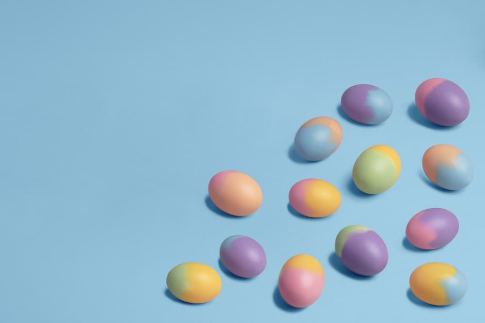 Soft Pastel Easter Eggs by Julia Ramiro — canvas wall art