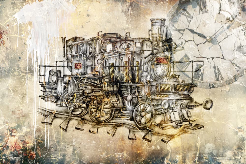 Steampunk Train Time by Rafal Kulik — canvas wall art