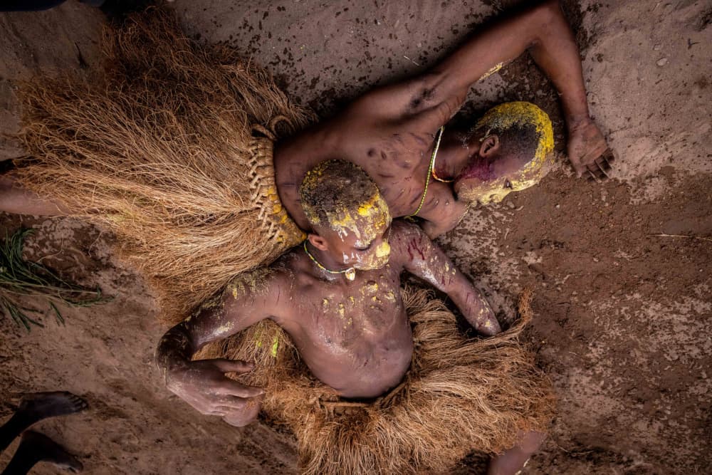 Painted Ritual Men by Ella Waldman — canvas wall art