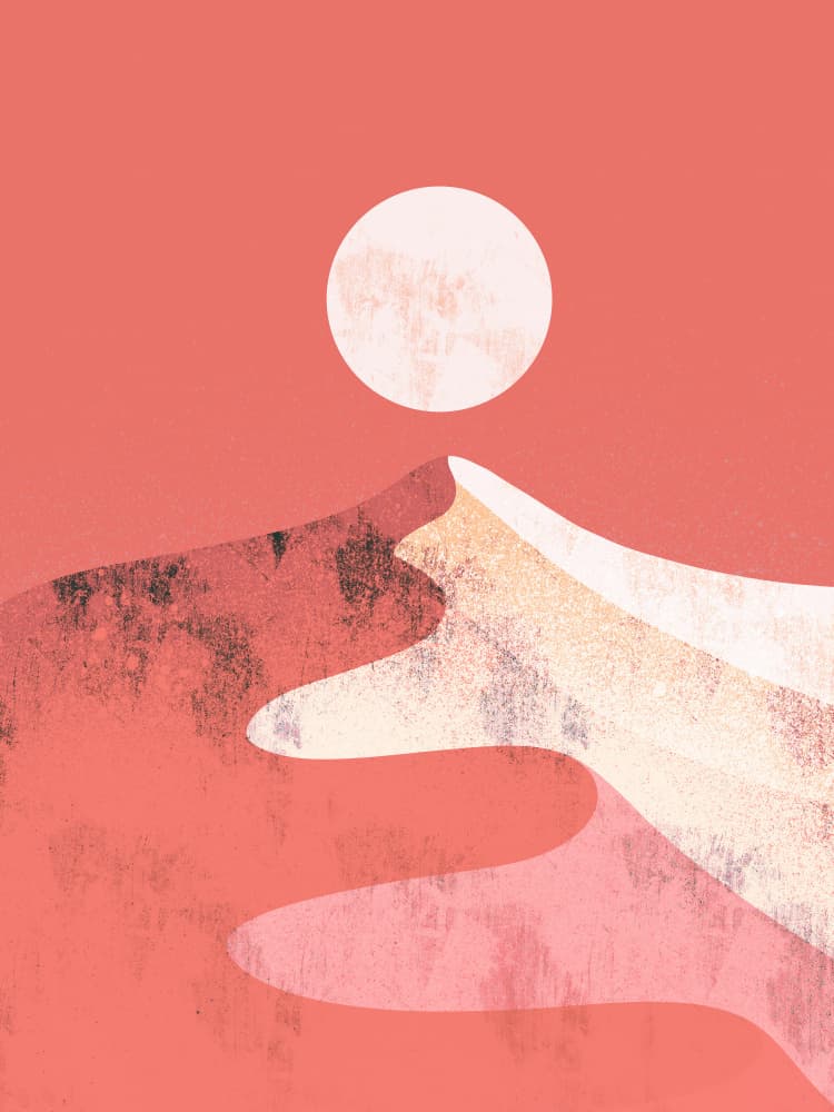 Peach Desert Sun by Stephen Wade — canvas wall art