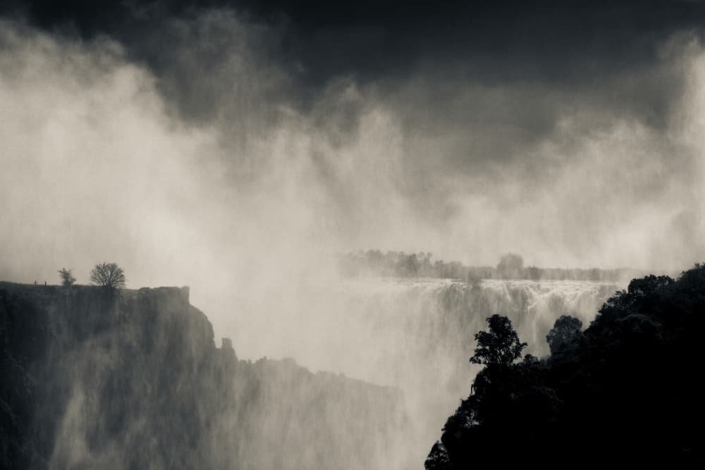 Dramatic Misty Waterfall by Mario Moreno — canvas wall art