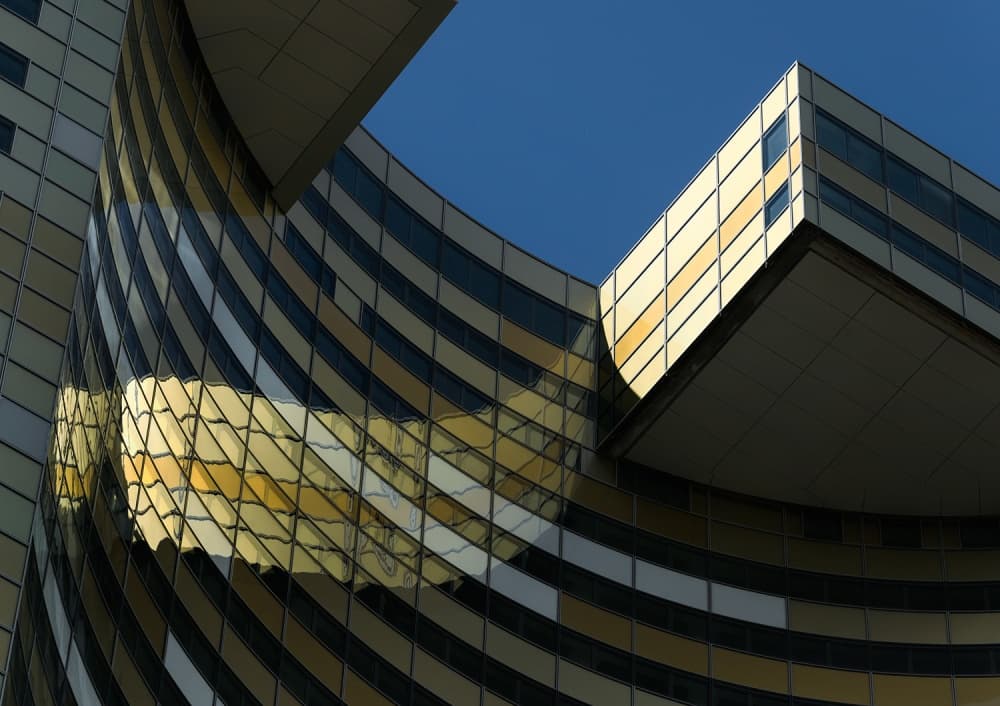 Curved Golden Architecture by Jef Van den Houte — canvas wall art