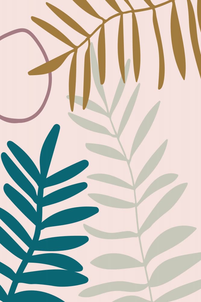 Blush Pink Palm Leaves by Dina Dankers — canvas wall art