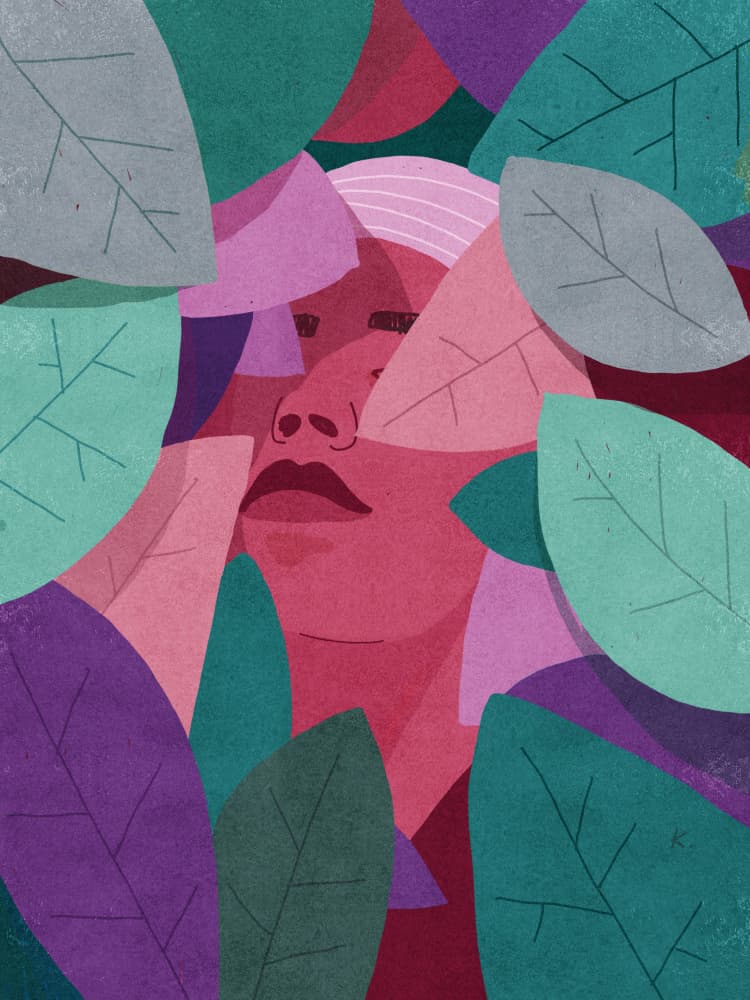 Serene Leaf Portrait by Sylwia Kubus — canvas wall art