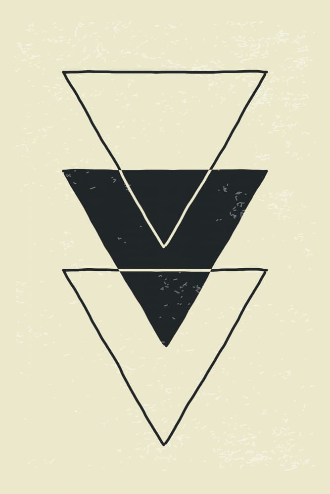 Stacked Geometric Triangles by jay stanley — canvas wall art