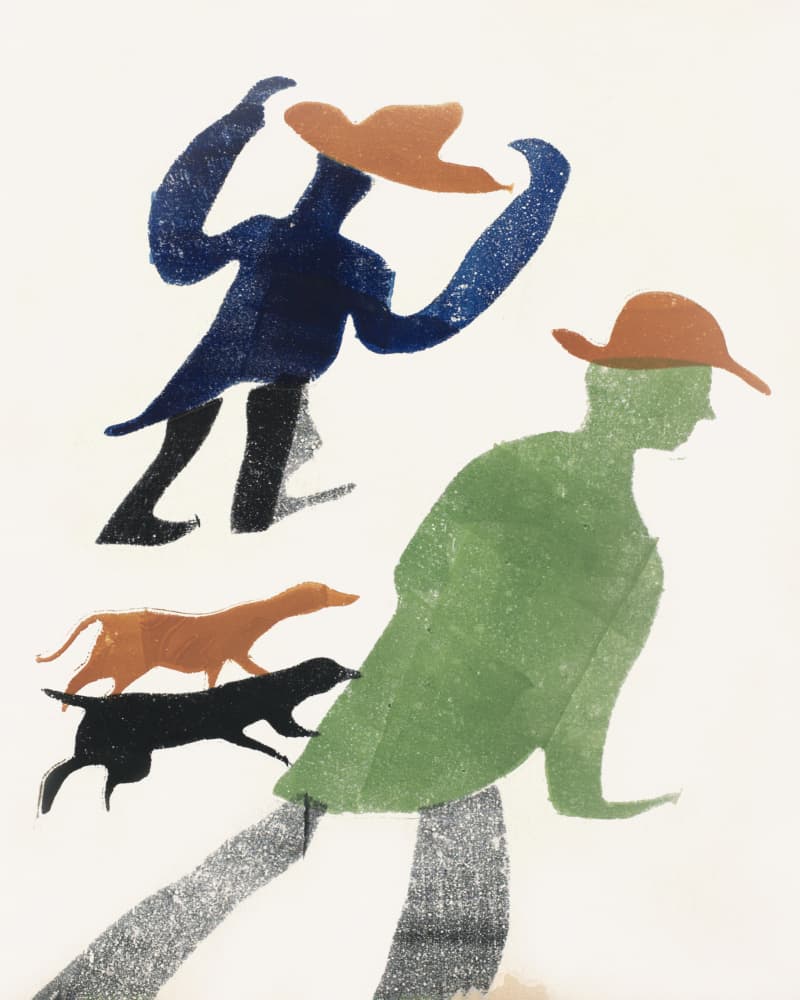 Hatted Figures and Dogs by H.N. Werkman by Pictufy Studio IV — canvas wall art