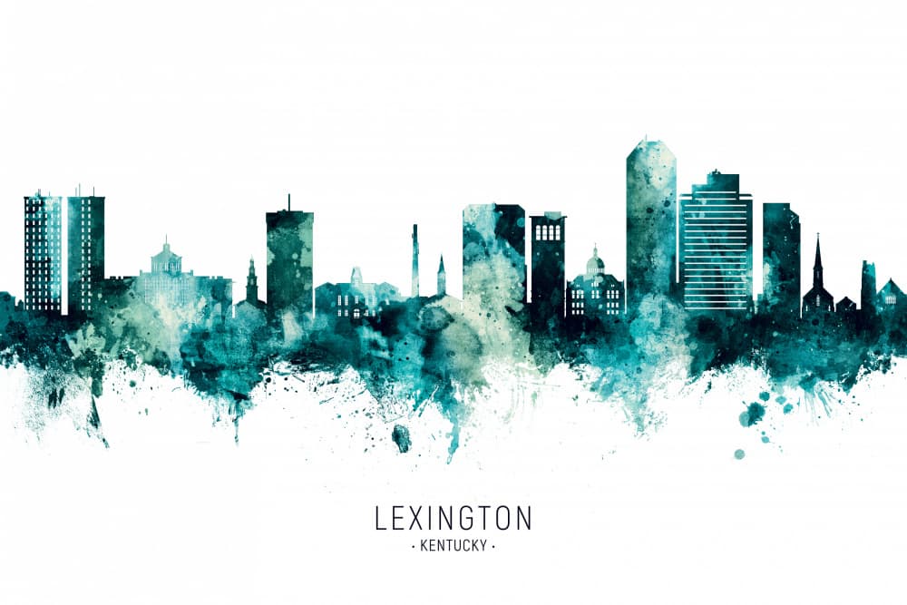 Lexington Watercolor Skyline by Michael Tompsett — canvas wall art