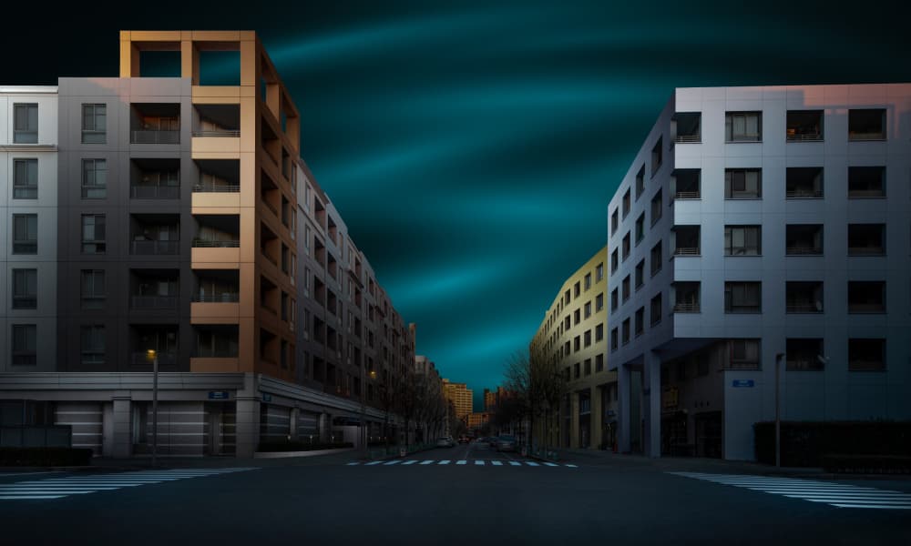 Modern City Night by Shuchuan Liu — canvas wall art