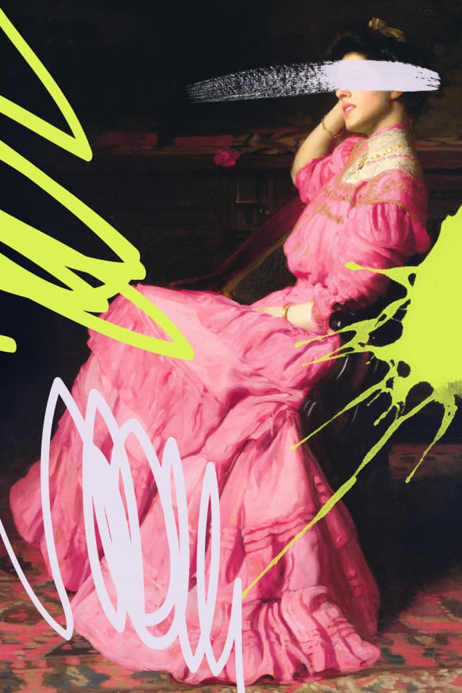 Graffiti Pink Lady by Talitha McQueen — canvas wall art