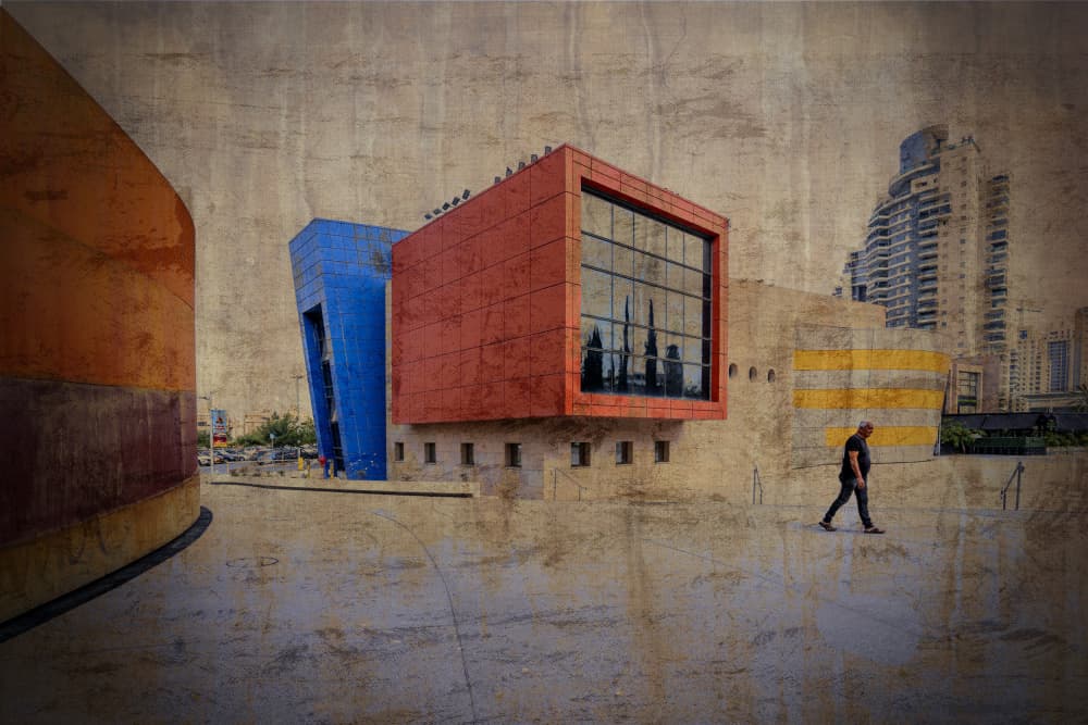 Vibrant City Architecture by Gabrielle Halperin — canvas wall art
