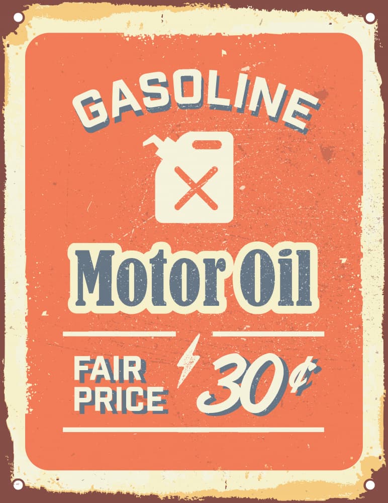Retro Gas Oil Sign by Fadil Roze — canvas wall art