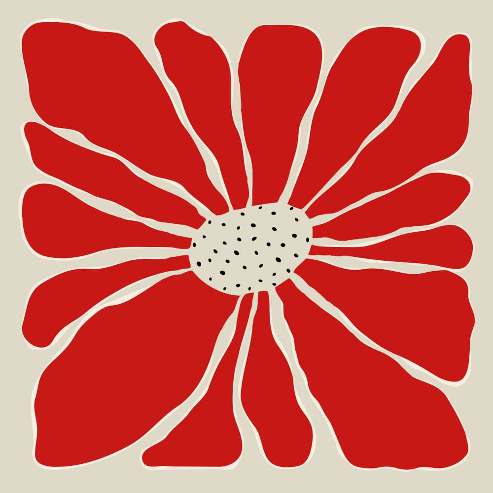 Modern Red Flower by Miho Art Studio — canvas wall art