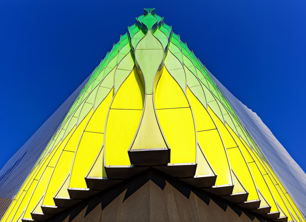 Vibrant Geometric Facade by Martin Fleckenstein — canvas wall art