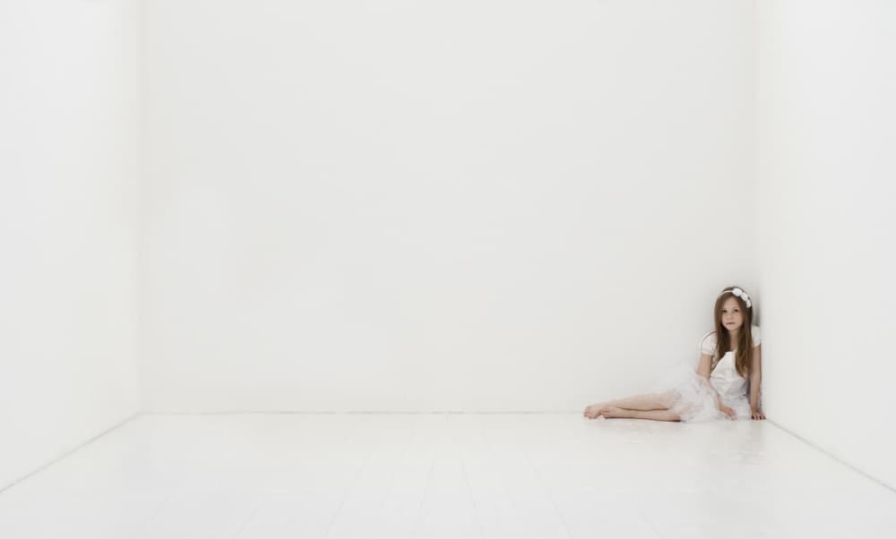 Serene Girl White Room by Elena Karagyozova — canvas wall art