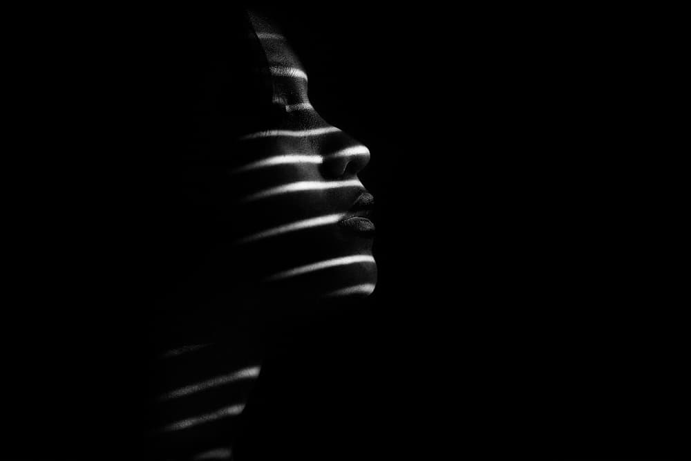 Profile in Striped Light by Teguh Yudhi Winarno — canvas wall art