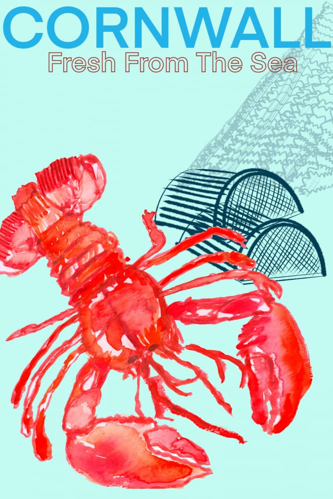 Watercolor Red Lobster by cartissi — canvas wall art