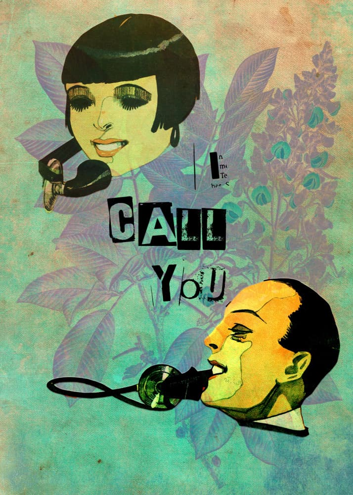 Vintage Telephone Call by Justyna Jaszke — canvas wall art