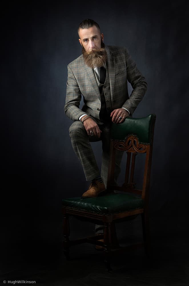 Stylish Gentleman Portrait by Hugh Wilkinson — canvas wall art