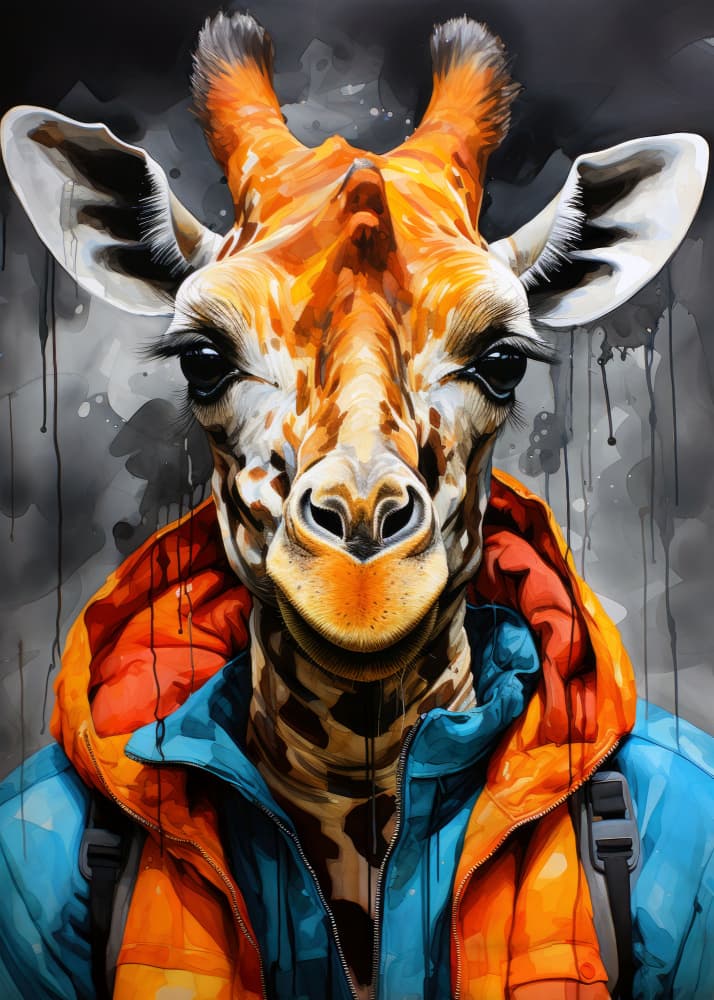 Urban Giraffe Style by Justyna Jaszke — canvas wall art