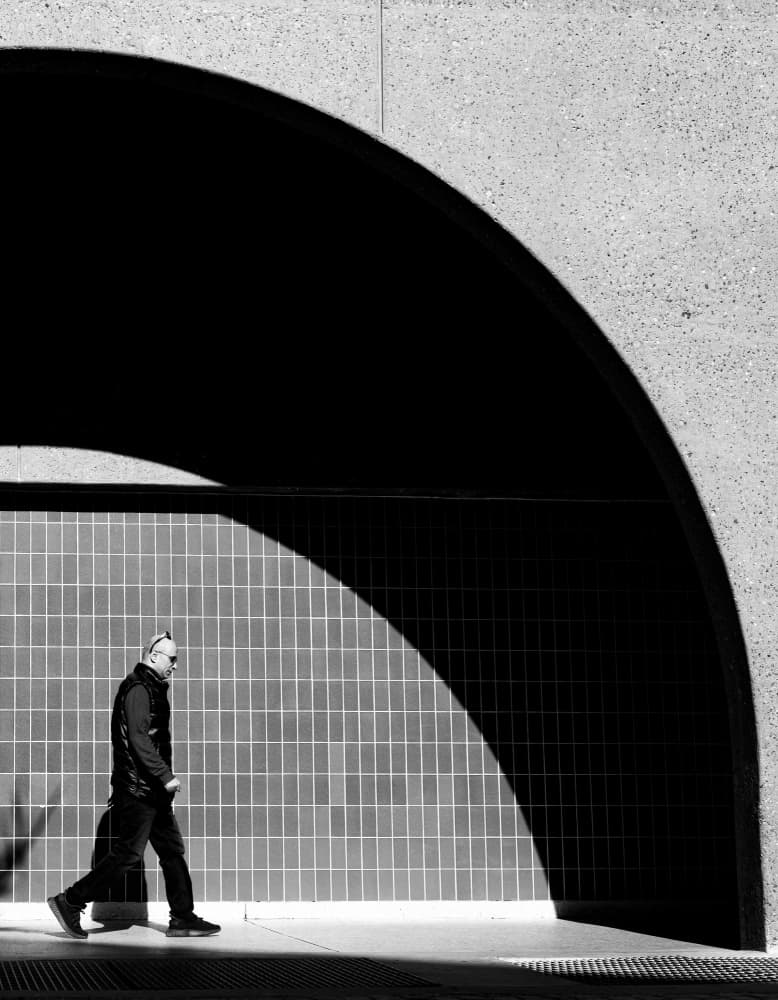 Man Walking In Shadow by hussain alqattan — canvas wall art