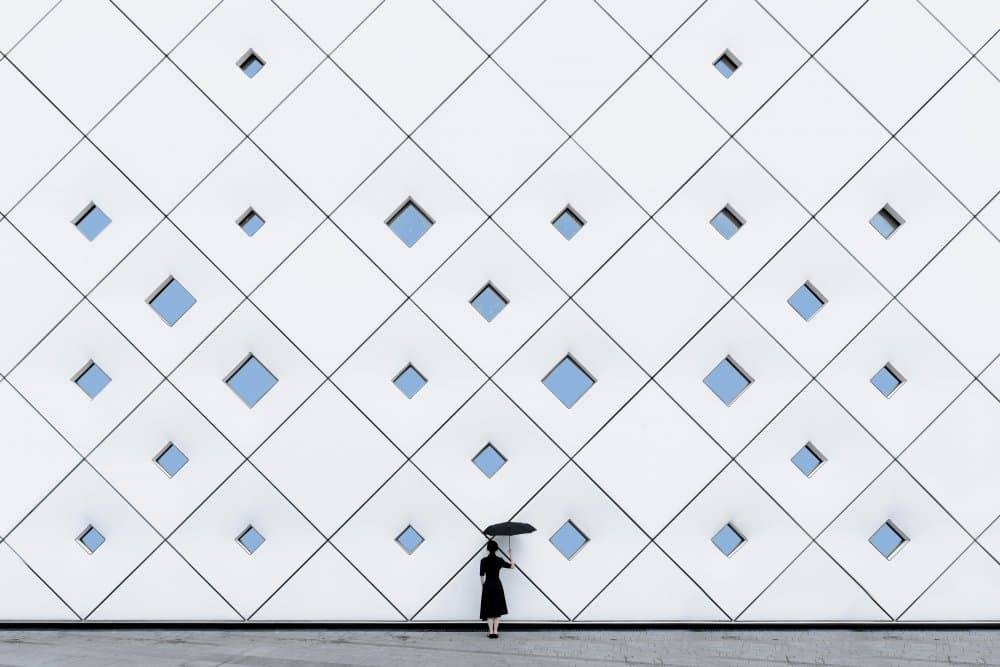 Geometric Facade Woman by Yifan Wu — canvas wall art