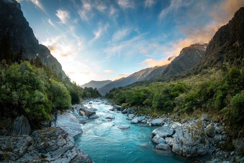 Vibrant Mountain River by Christoph Schaarschmidt — canvas wall art