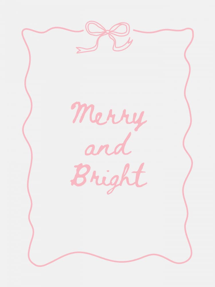 Merry and Bright Bow by Jolly and Dash — canvas wall art