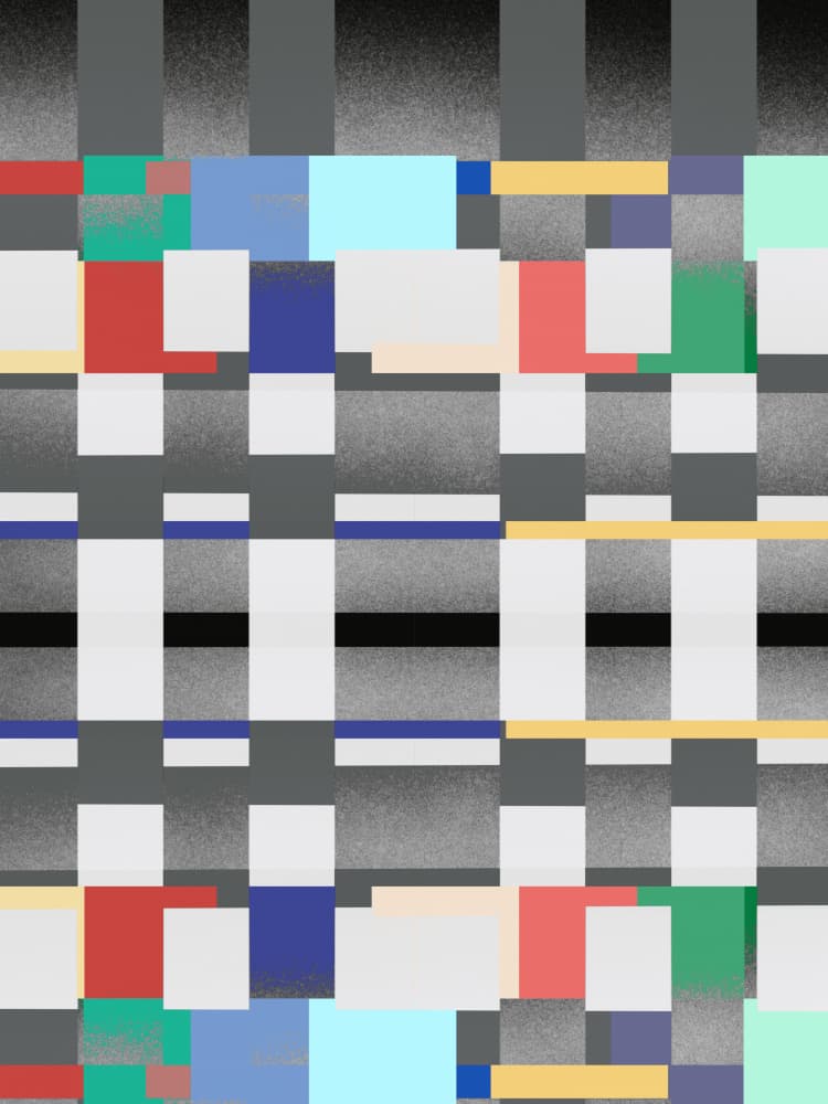 Colorful Glitch Grid by Little Dean — canvas wall art