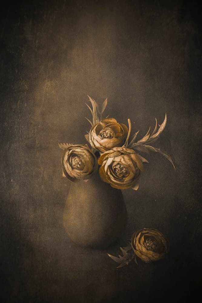 Vintage Floral Still Life by Cicek Kiral — canvas wall art