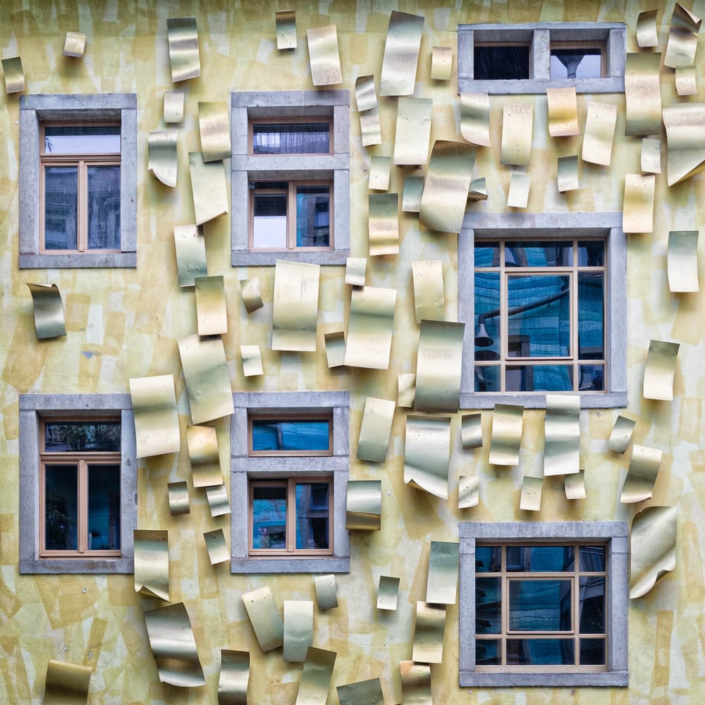 Golden Facade Windows by Peter Pfeiffer — canvas wall art