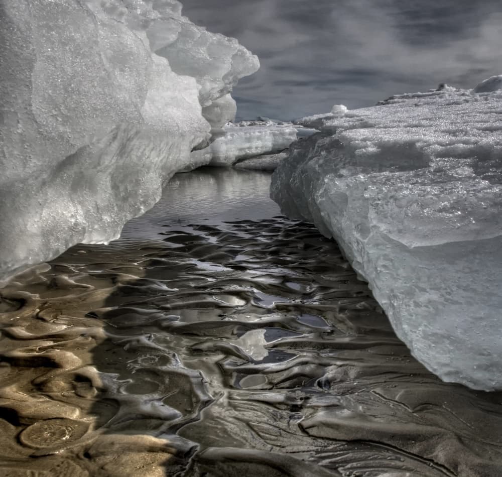 Frozen Shoreline Patterns by Yvette Depaepe — canvas wall art