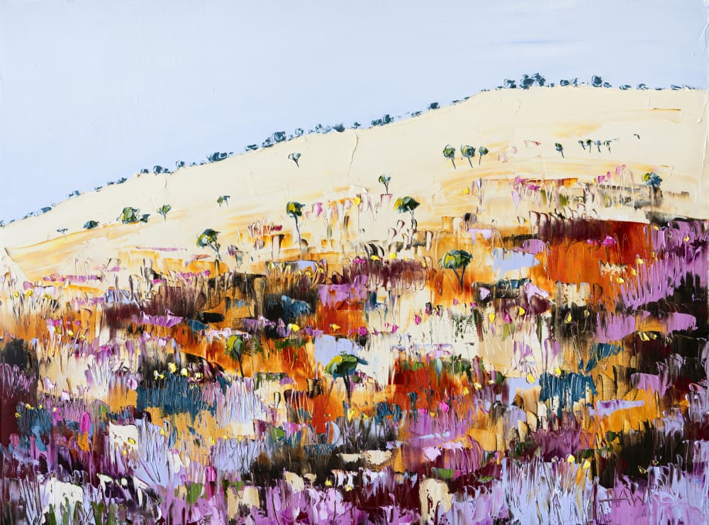 Vibrant Hillside Blooms by Angela Hawkey — canvas wall art