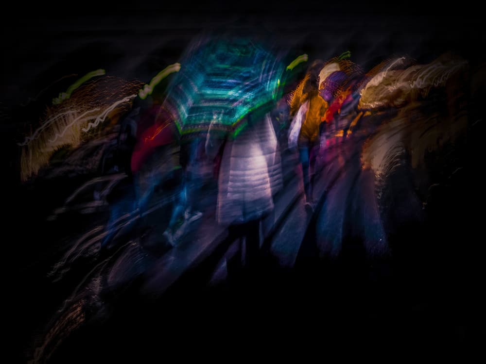 Night Street Blur by Alessandro Traverso — canvas wall art