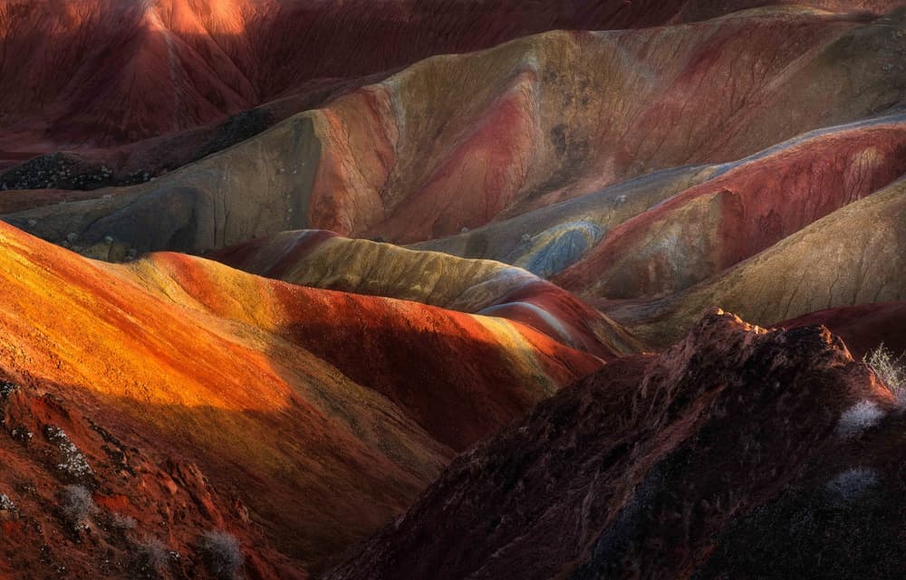 Vibrant Striped Mountains by FEI SHI — canvas wall art
