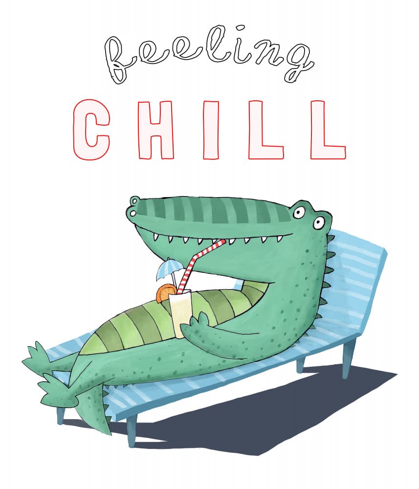 Chill Crocodile Lounge by Carla Daly — canvas wall art