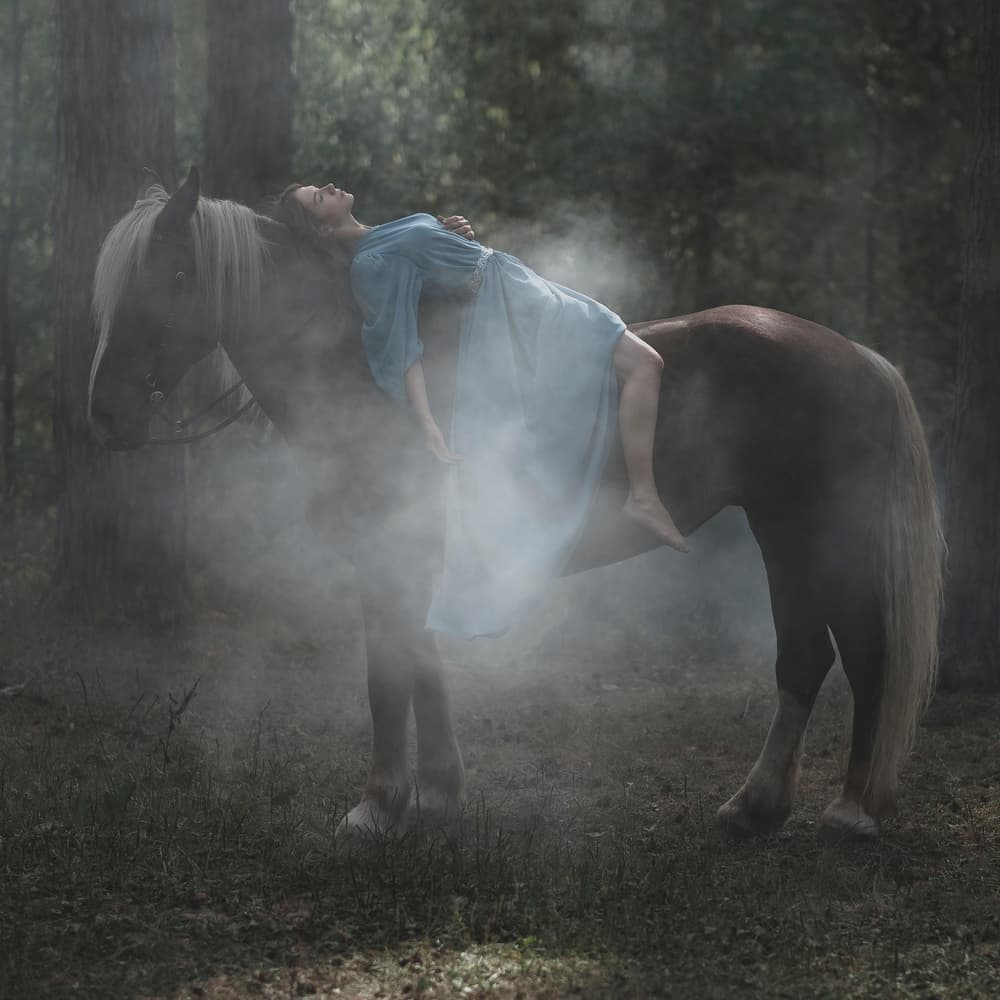 Ethereal Woman on Horse by Olga Barantseva — canvas wall art