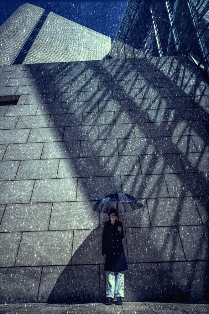 Moody Urban Umbrella by Yuri Shepelev — canvas wall art