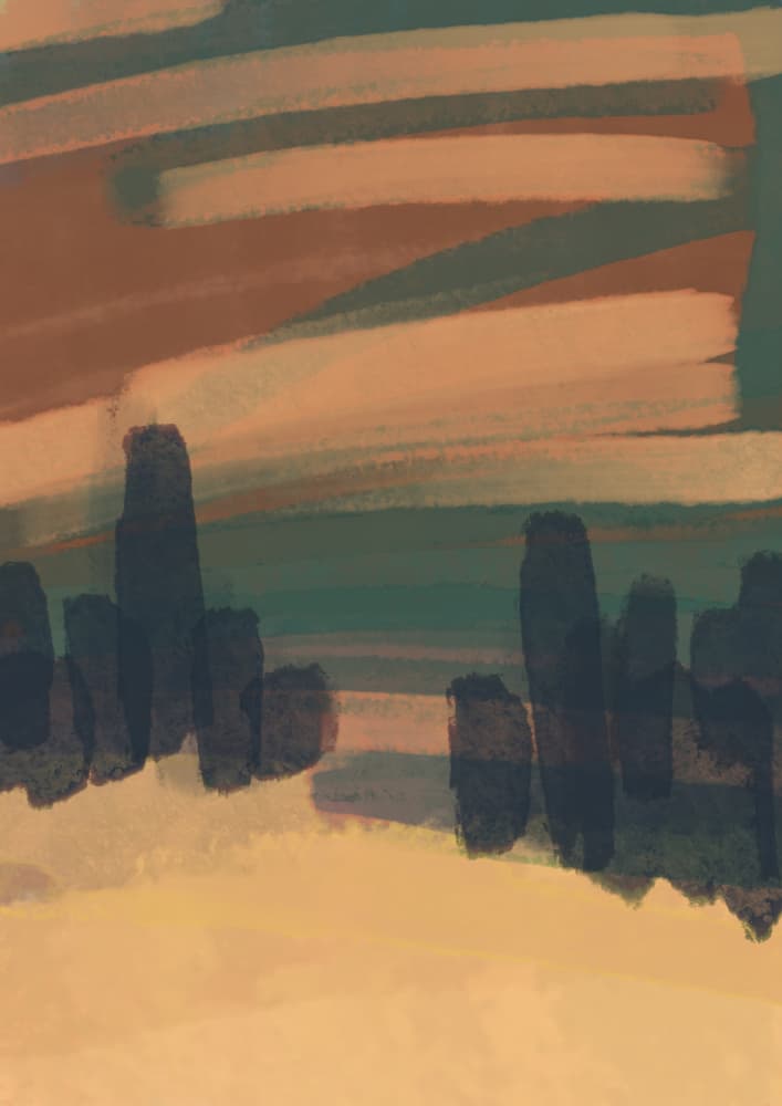 Warm Abstract Horizon by Nilesh Kulkarni — canvas wall art