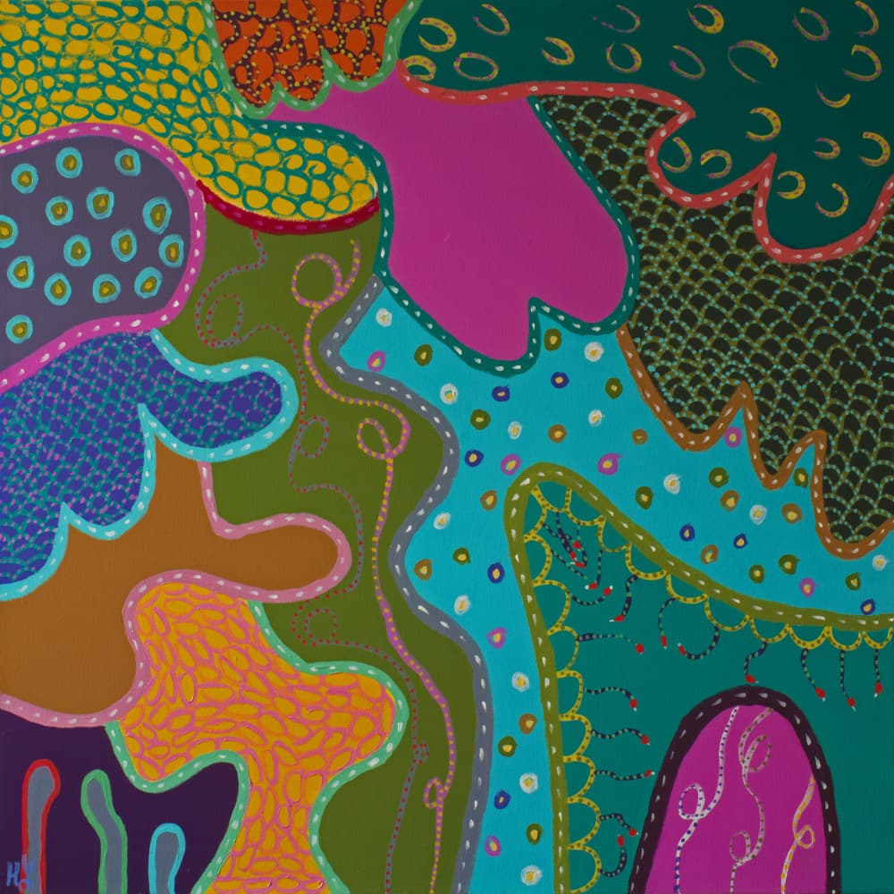 Vibrant Organic Forms by Helen Joynson — canvas wall art