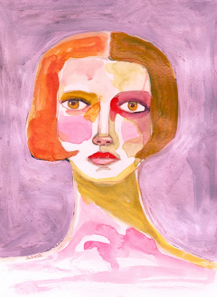 Vibrant Abstract Portrait by Sharyn Bursic — canvas wall art